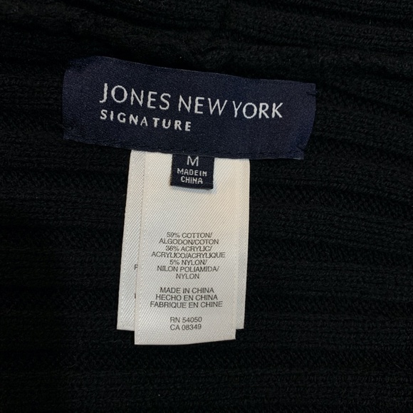 Jones New York Black Open Front Sweater Women's M - Picture 10 of 13